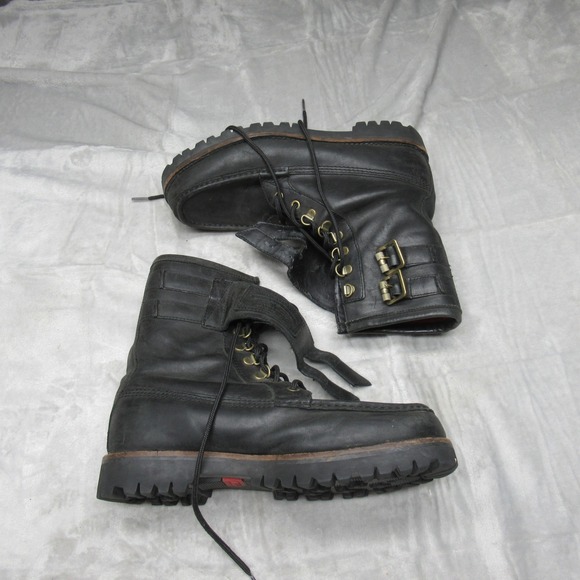 Polo Ralph Lauren Mens 9.5D Wolcott Boots BLK Leather‎ Buckle Work Combat Ranger main image 12